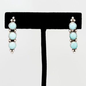 Larimar and Sterling Silver Earrings   (L 6)